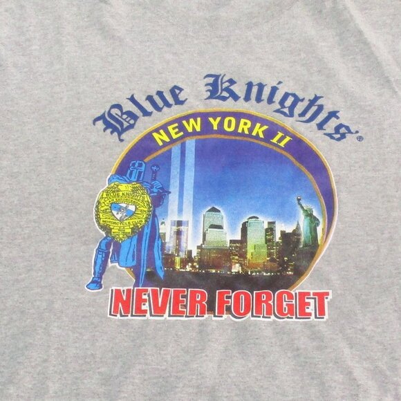 2 BLUE KNIGHTS New York Suicide Run Never Forget Law Enforcement M/C T-Shirts XL - Picture 8 of 11